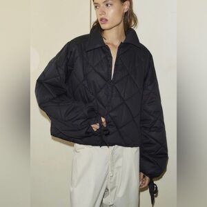 Quilted Jacket with Bow Detail